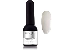 Didier Lab - Fiber Base Coat Vernis Semi Permanent Soft White - Vernis à Ongles Semi Permanent - Vernis Gel UV Semi Permanent - Nail Art Gel Pour Ongle - Gel Ongle UV -French Manucure -Gel Polis