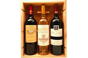 FEEL ROUGE Coffret Prestige Vins de Bordeaux - 1 Saint-Emilion 2016 + 1 Grd Cru Classé de Sauternes 2015 + 1 Médoc 2016 !