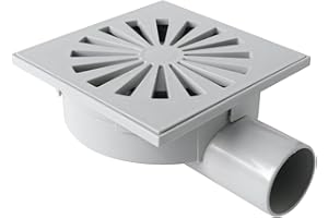 First Plast CHABS15G Chiusino Sifonato in ABS, Grigio, 150x150 mm