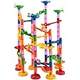 E-SMARTER Marble Run 105p, Educational Building Block Toy, Marble Game with 75pcs Track Blocks and 30 Marbles (Detachable), Marble Run for 3+ Year Olds, Boys, Girls Kids