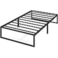Zinus Lorelai Platform Single Bed Frame, Black - Includes Under-Bed Storage & Steel Slat Support - No Box Spring Needed - Easy to Use & Assemble