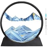 Redvant Moving Sand Art Picture Glass Liquid Painting 3D Natural Landscape showpieces for Home Decor Antique Gifts for Kids O