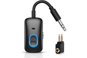 OQIMAX Bluetooth 5.4 Transmitter Receiver, Portable Wireless Airplane Audio Adapter with Hands-Free Calling, Noise Cancellation, Plug and Play Bluetooth Headphone Adapter for TV, Home Stereo, Speakers