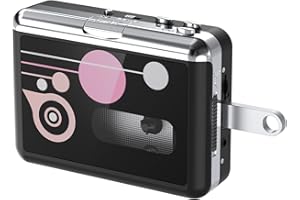MERSOCO Lecteur de Cassettes Portable, Convertisseur USB de Cassettes en MP3, Convertisseur Audio de Musique en Numérique avec écouteurs, Aucun PC Requis