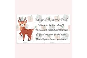 Pack of 48 Christmas Decor Stickers (64 x 34 mm) Reindeer Food Poem Labels for Party Papa Prints®