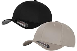 HLKAUF 2er Flexfit Unisex Wooly Combed Cap Baseball Caps graue Unterseite S M L XL XXL Basecap Mütze