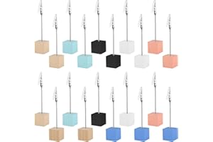 XIEJ 20 Stück Fotohalter mit Klammern, Kiefer Basis Memo Clip Halter, 11,5 x 2,5cm Fotoständer, Postkartenhalter für Hochzeits, Hausdekoration, Büro (7 Farben)