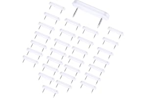 SORCRISTY Upholstery Pins, 30 PCS Plastic Head Double Pins, Furniture Feet Nail, White Furniture Chair Leg Brooch for Anti-slip Noise reduction, Sheet Clips Flat Head Pin for Slipcovers and Bed Skirts