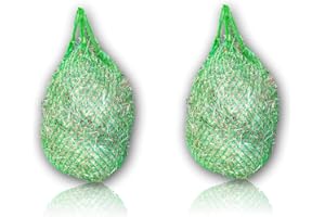 Pferdelinis Heunetz für Pferde, Heunetz engmaschig optimal zur Beschäftigung für Pferde 3x3 Heutasche 4,5 kg Füllgewicht (2X Grün)