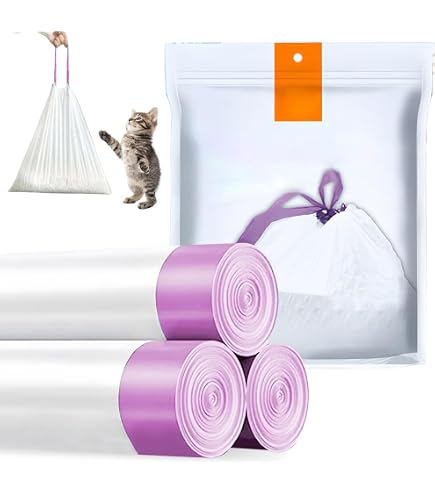 PAWBBY Katzentoiletten-Einlagen, Abfallbeutel, 3 Rollen, selbstreinigende  Katzentoiletten-Mllbeutel mit Griff (30 Stck): Amazon.de: Haustier