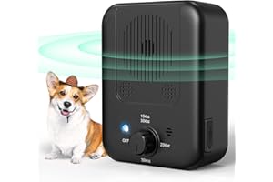 TOHOYARD Ultrasuoni per Cani, Dispositivo Antiabbaio, 3 Livelli Regolabile Frequenza Dispositivo Controllo Antiabbaio, 33 Piedi Ultrasuoni Deterrente Anti-Abbaio per Cani Antiabbaio per Interni ed Esterni