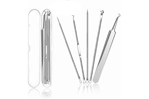 LAUCENTRAL Blackhead Remover Comedone Squeezer Set, elloLife Blackhead Remover with Stainless Steel Box, Acne Whiteheads Blackhead Remover Kit for All Skin Types