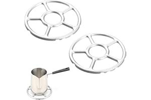 ZAHD 2 piezas Rejilla de Quemador de Anillo de Soporte de Wok Genérico Anillo Reductor de Estufa Adaptador Fuego Cocina Gas Soporte Adaptadores anillo de estufa de Gas para café caliente Pot (Plateado)