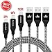 Produktbild Lightning Kabel, Aonlink Nylon iPhone Ladekabel iPhone Kabel USB Datenkabel 3Pack 1M 2M 3M für Apple iPhone 7 / 7 Plus / 6S / 6S Plus / 6 / 6 Plus / SE / 5s / 5c / 5 / iPad Pro-(Schwarz auf Silber)