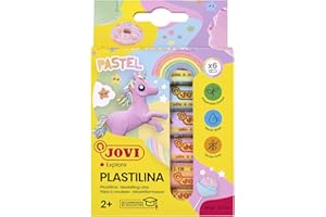 Jovi - Estuche de plastilina, 6 barritas de 15 gramos, surtido multicolor pastel, sin gluten (90/6P)