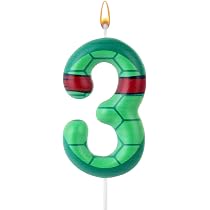 Cartoon Turtle Theme 3rd Birthday Candle Number 3 Candle...