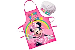 Sorrisini Delantal niño niña, Delantal Infantil de cocina y Gorro de Cocinero ajustable para niños cocina, Mandil Niña, Delantal y Sombrero para cocinar, hornear, pintar 3-8 años Free-Time