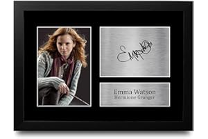 HWC Trading FR A4 Emma Watson Harry Potter Hermione Granger Cadeaux Imprimé Signé Autographe Photo pour les fans de cinéma - A4 Encadré