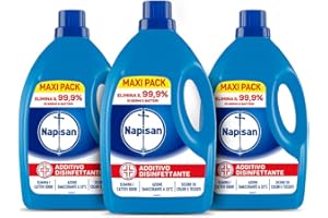 Napisan Additivo Disinfettante Lavatrice, 3 Confezioni da 2.2 Litri di Additivo Liquido per Lavatrice, Contro i Batteri e i Cattivi Odori