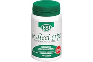 ESI - Le Dieci Erbe, Integratore Alimentare Vegetale con Tarassaco, Lassativo Naturale Contro Stitichezza, Costipazione e Flatulenza, Regola il Transito Intestinale, Senza Glutine Vegan,100 Tavolette