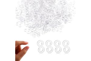 QEQSHQO 500 Pezzi Gancetti per Braccialetti, Chiusure, Gancetti per Elastici, Connettori Plastica per Creare Braccialetti di Gomma, Ganci (Bianco, Trasparente)