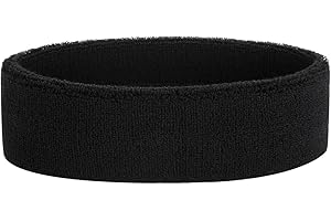 ONUPGO Bandeau Sports Sweatbands Wristbands Terry Cloth Striped Head Band/Wrist Band Set Athletic Exercise Basket-Ball Bandeaux Évacuation de l'humidité Absorbant la Sueur Bandeau