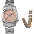 BODERRY Men's Watch Titanium Automatic Field Watch 40mm Military Watch Day Date Function 100M Waterproof with Titanium Bracelet Japanese Mechanical Movement & Screw Down Crown—Voyager