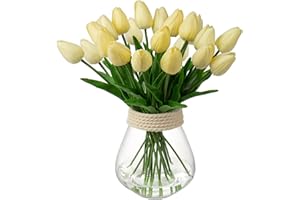 ‎BRIFUL 20 Stück Tulpen Künstlich Kunstblume Real-Touch Latex Tulpe Blumen Deko Kunstpflanze Länge 34cm für Home Room Hochzeitsstrauß Party Blumengesteck