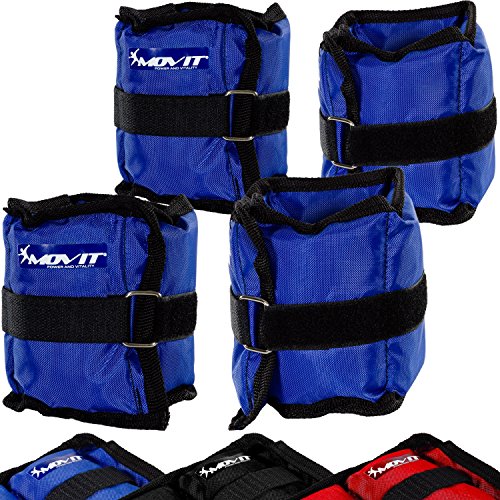 MOVIT 4er Set Gewichtsmanschetten, 2x 500g und 2x 1000g Laufgewichte für Fuß- und Handgelenke