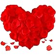 Redamancy 1200 pcs Red Rose Petals, Artificial Rose Flowers, No-Taste Emulation Silk Rose Petals for Wedding, Valentine's Day, Confession, Party Decoration