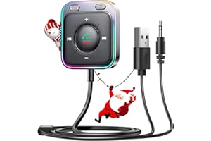 JOYROOM 2025 Bluetooth 5.4 Car Adapter, Aux Bluetooth Adapter for Car with Dual Mics and Noise Cancellation, USB Aux Bluetooth Receiver 3.5mm Jack for Car Stereo Music Streaming and Hands-Free Calls