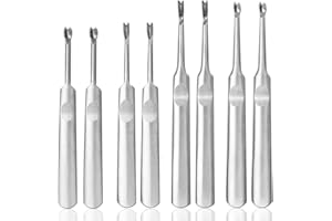 CODIRATO 8 PCS Herramienta de Cuero de Acero Inoxidable Biseladora para Bordes de Cuero Herramienta de Manualidades Ranuradora para Tallado de Cuero Artesanía Costura Manualidades (95U/95V/115V/115U)