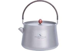 iBasingo Bollitore in Titanio da 800ml Teiera Leggera Bollitore da Campeggio All'aperto Escursionismo Brocca d'Acqua con Filtro Anti-scottatura Maniglia e Coperchio per Acqua caffè tè Ti15157I