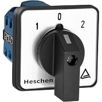 Heschen Commutateur Rotatif à Cames SZW26-20/ZC.VV.3 – 660V 20A, 3 Positions ON-OFF-ON, 3 Phases, 12 Bornes, Certifié CE