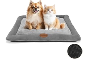 Nobleza Dog Bed Mat Small Dogs Bed Washable Dogs Crate Mattress Pet Beds for Crate Dog Cushion Beds Grey Cosy Comfort Pet Pad Pets Mat for Puppy Cat Kitten, 58x45cm, 22.8x17.7in