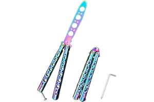 YEAPEAK Rainbow Balisong, Butterfly Trainer, Allenatore Di Farfalle, Farfalla Di Pratica, Pieghevole, Per Dispositivo Di Allenamento Attrezzi Pratica, Attrezzo Smussato Da Campeggio All'Aperto.