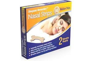 SLEEPEZE REMEDIES Bandelettes nasales M x60 | Dilatateur bandes nasal grand anti ronflement pour aider à breathe right | Ecarteur nasale et inhalateur nasal de qui soutient la congestion nasale, Lot de 60