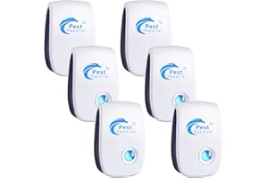 PUTAII Repelente Ultrasónico de Plagas, 6 Pack Electrónico Repelente Mosquitos Insectos Control de Plagas,Repelente Ultrasónico Ratas para Moscas, Mosquitos, Ratones,Cucarachas, Arañas, Hormigas,Insectos