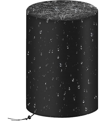 Housse Imperméable Pour Fût De 180 Litres - Protection Pluie, Neige, Poussière - 65x65x95 Cm, Cordon De Serrage