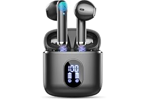 RINSMOLA Wireless Earbuds, Bluetooth 5.3 Headphones 2024 Wireless Headphones with Deep Bass, New Mini Bluetooth Earphones in Ear 4 ENC Mic, Noise Cancelling Ear buds 30H Bluetooth Earbud Dual LED Display USB-C