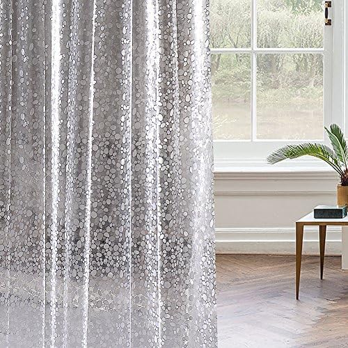 Shower Curtain Translucent 3D Cobblestone PVC Bath Curtain BEICHEN 100% Waterproof Mildew Resistant Quick-dry and Eco-friendly with 12pcs Curtain Hooks (71" X 79")