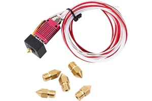 ‎MMOBIEL MMOBIEL Zestaw wytłaczarki 24 V - do drukarki 3D MK8 Hot End do PTFE 1.75 Filament z 3 silikonowymi skarpetami / 6 mosiężnymi dyszami MK8 z 0,4/2 złączkami pneumatycznymi 4 x 1m