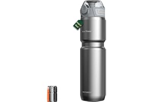 MYFOREST 0,7 Litre Bouteille d'eau de Cyclisme Isotherme, 700 ml Vélo Gourde, Acier Inoxydable Chirurgical: Pas de goût de plastique, Adhérence renforcée sur gravier (Acier brillant)