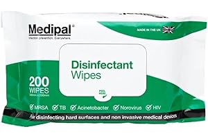 Medipal Disinfectant Wipes for Cleaning and Disinfecting Surfaces - Pack of 200