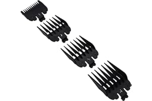 AIRERA Professional Hair Clipper Attachment Combs Set, Black Nylon Guard Guide Combs Compatible with Wahl Standard Full-Sized Magic Clip Super Taper 8148/8504/1919/8591 Hair Clippers (4)