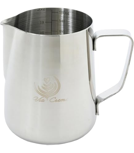 Bricco Per Latte In Acciaio Inox 350ml - Set Per Latte Art Con Stencil, Spruzzatore E Penna - Foto 2