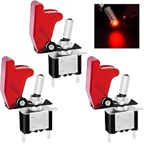 DEX Interrupteur à LED 12V 20A voiture de course couverture rouge lumière LED SPST basculer le