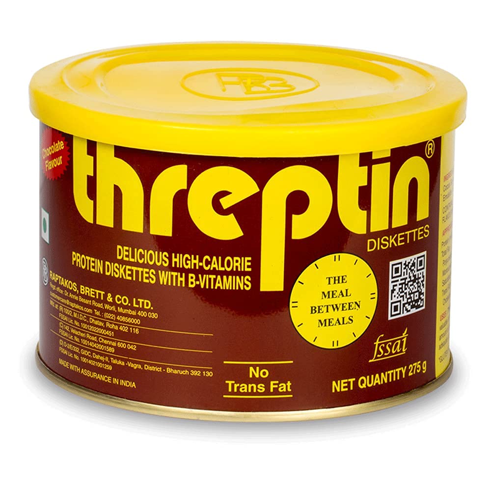 Threptin Protein Diskettes| Healthy Snacks for Men and Women - 275g, High Protein Diskette enriched with Casein Protein, Esse