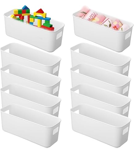 Kurtzy 6 Paniers De Rangement Witte - 29 X 13,5 X 12,3 Cm