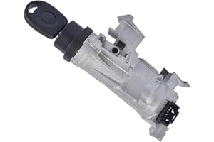 NIYATA Interrupteur d'allumage avec Touche de Cylindre de Verrouillage,pour Golf 5, Golf 6,Jetta,Audi A3,Volkswagen,1K0905851B,1K0965561,1K0905851,Commutateur d'Allumage avec Cylindre de Serrure